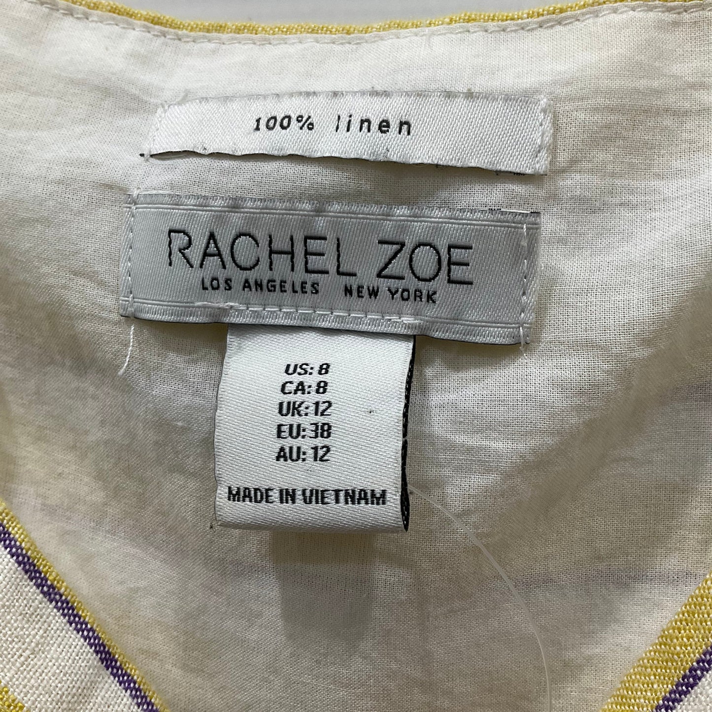 White & Yellow Dress Casual Maxi Rachel Zoe, Size 8