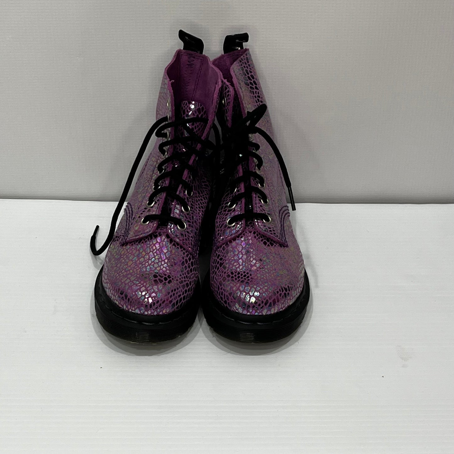 Boots Ankle Flats By Dr Martens In Purple, Size: 5