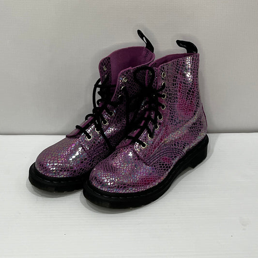 Boots Ankle Flats By Dr Martens In Purple, Size: 5