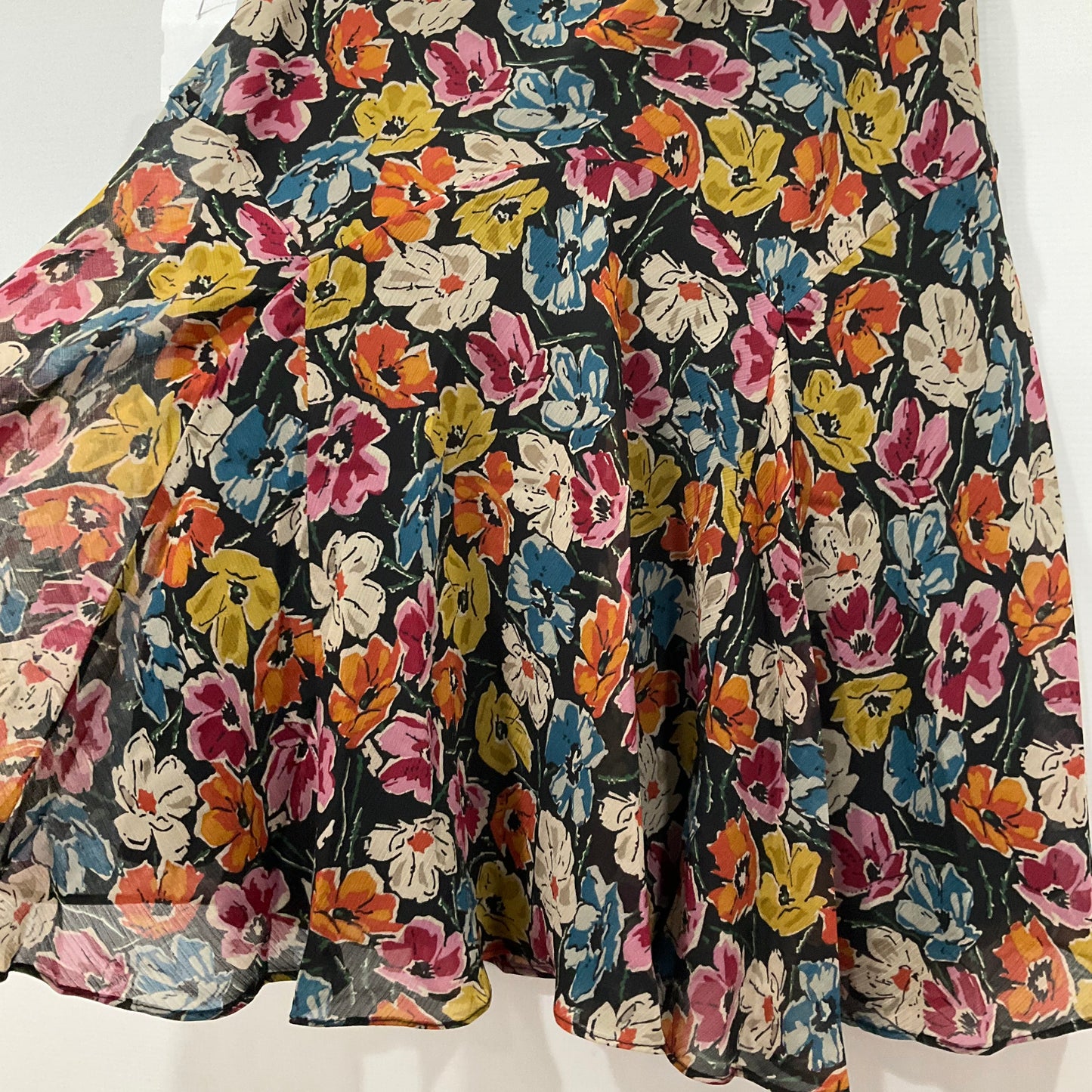 Floral Print Skirt Midi Lauren By Ralph Lauren, Size S