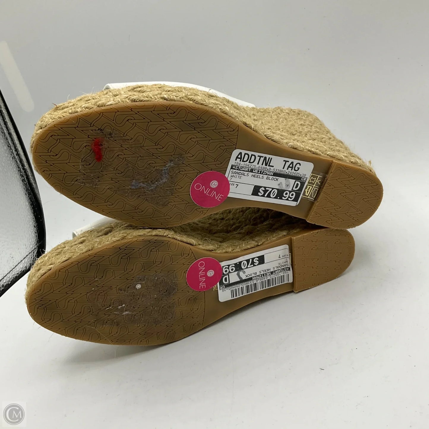 Sandals Heels Block By Stuart Weitzman In White, Size: 7