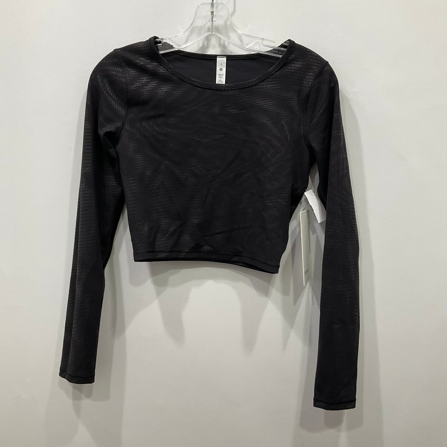 Athletic Top Long Sleeve Crewneck By Lululemon In Black, Size: 4