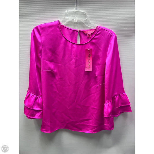 Top 3/4 Sleeve Designer By Lilly Pulitzer In Pink, Size: S
