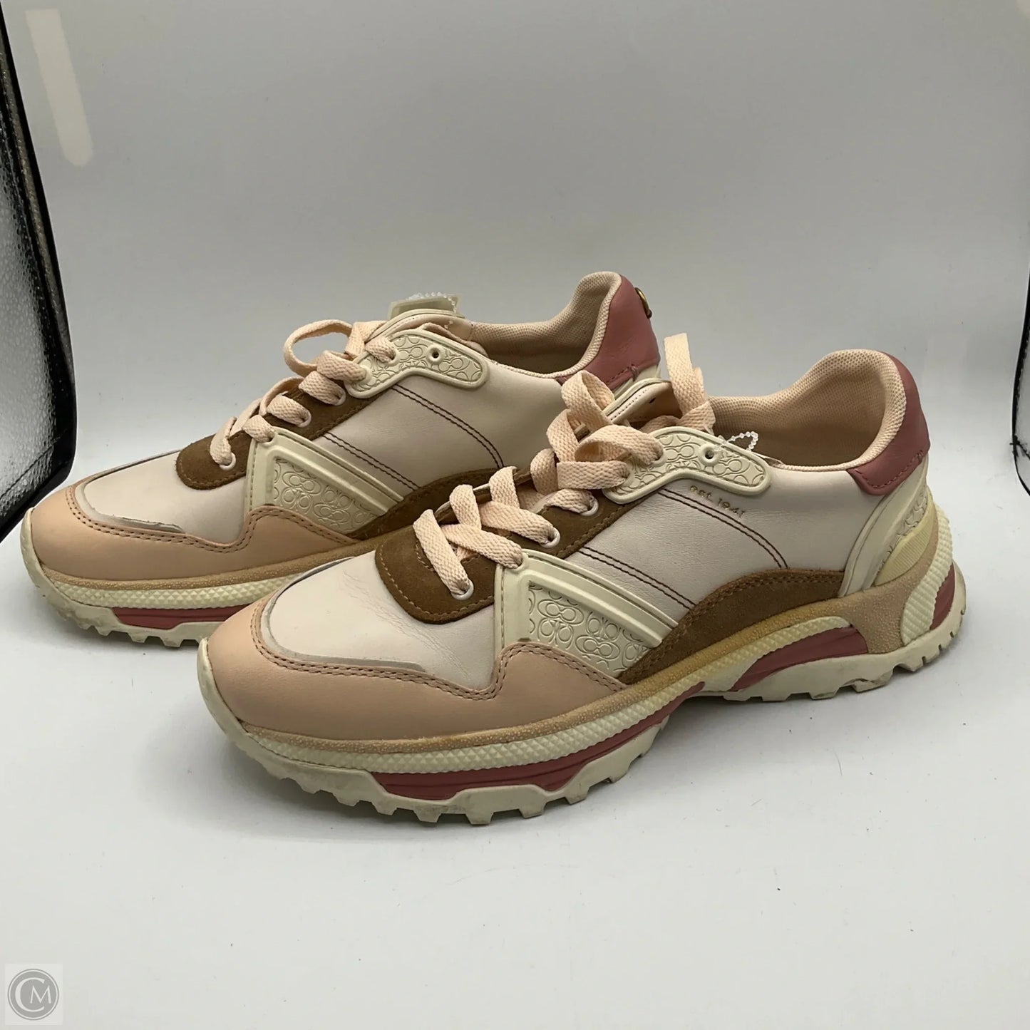 Shoes Designer By Coach In Cream & Pink, Size: 9