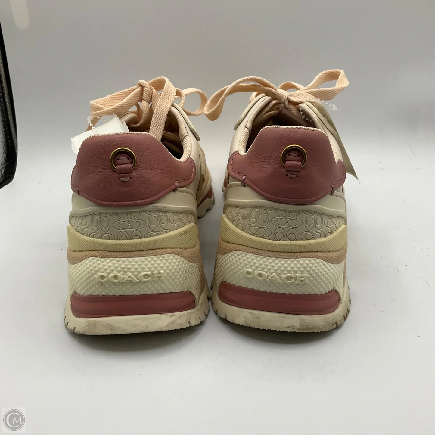 Shoes Designer By Coach In Cream & Pink, Size: 9