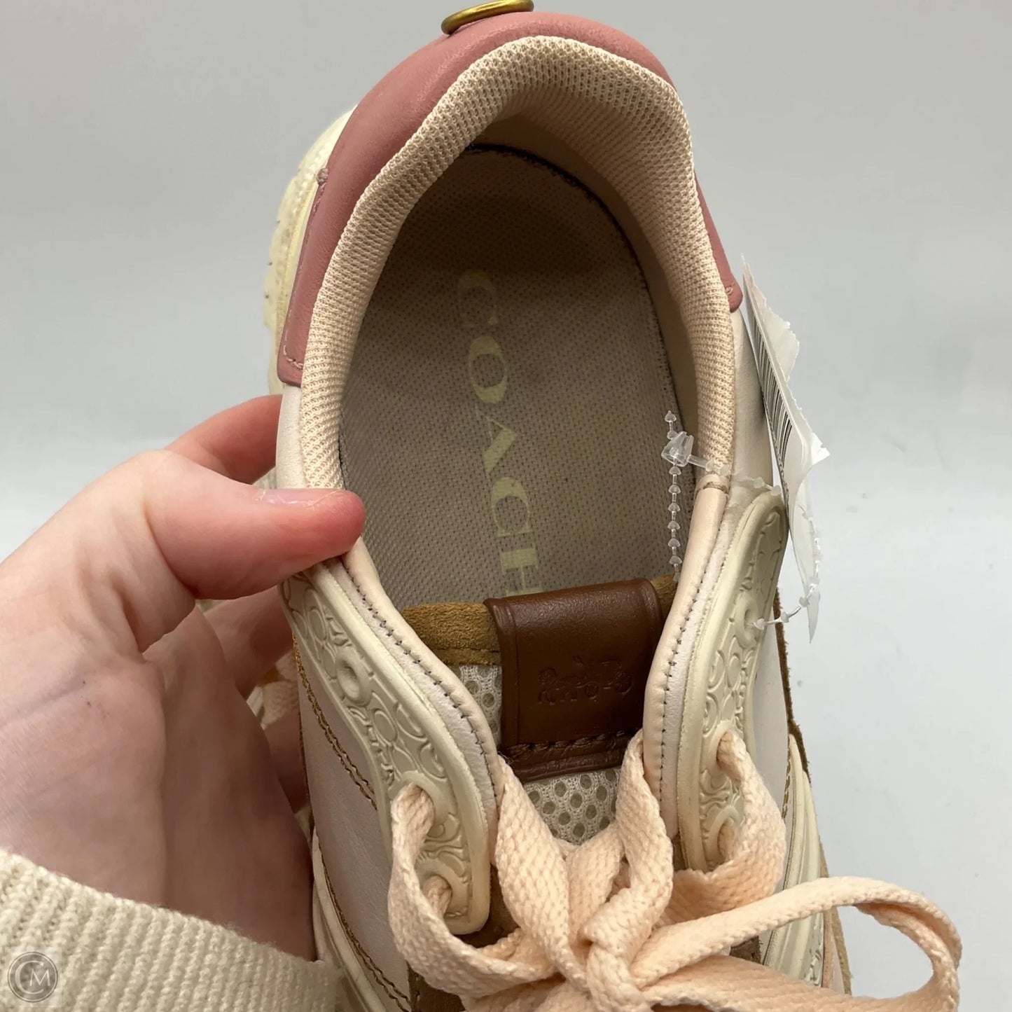 Shoes Designer By Coach In Cream & Pink, Size: 9