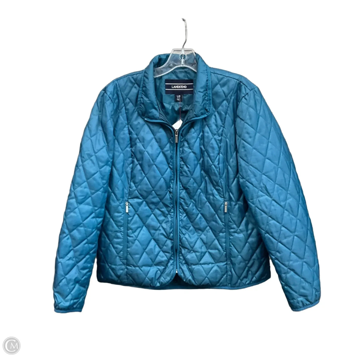 Jacket Puffer & Quilted By Lands End In Aqua, Size: L