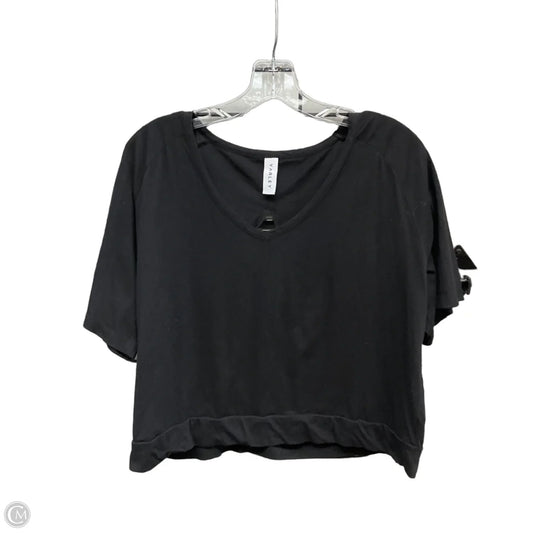 Athletic Top Short Sleeve By Varley In Black, Size: M