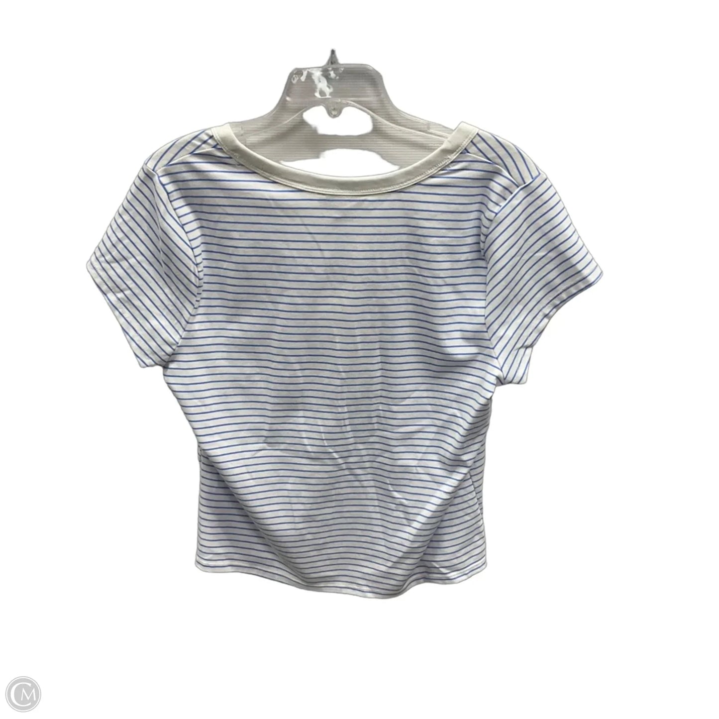 Top Short Sleeve By Free Assembly In Striped Pattern, Size: Xl