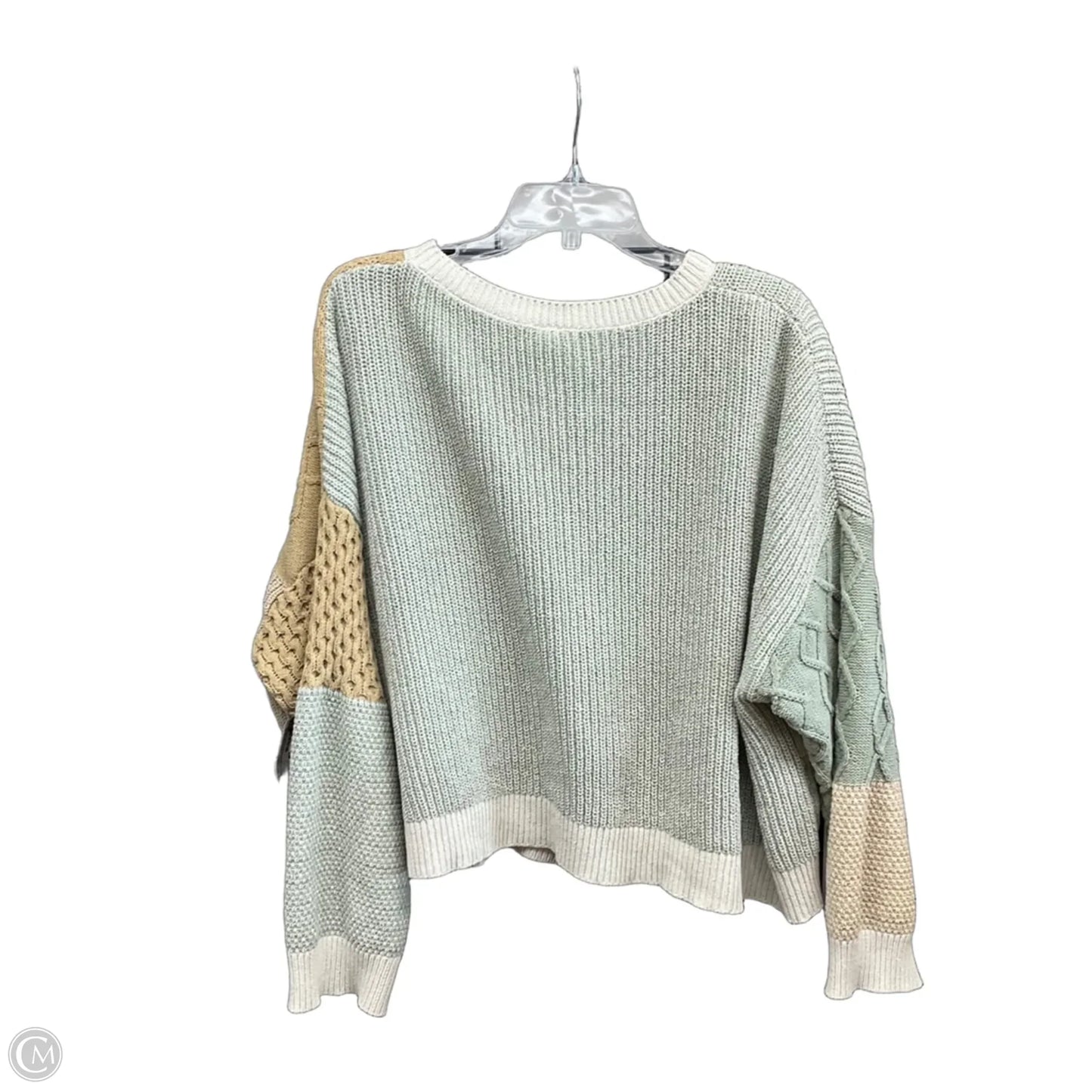 Sweater By Arula In Green & Tan, Size: 2x