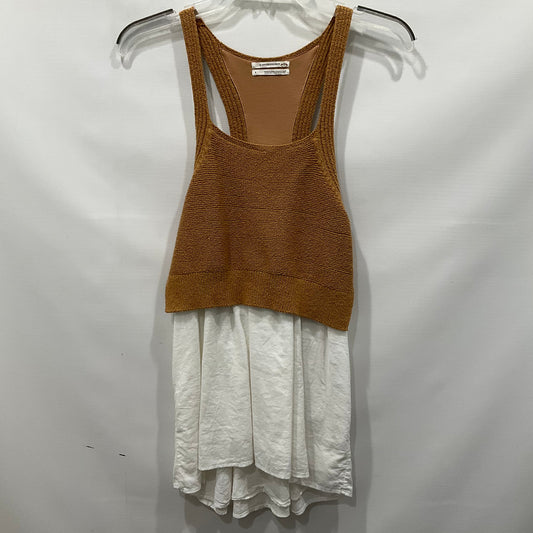 Brown & White Top Sleeveless Anthropologie, Size S