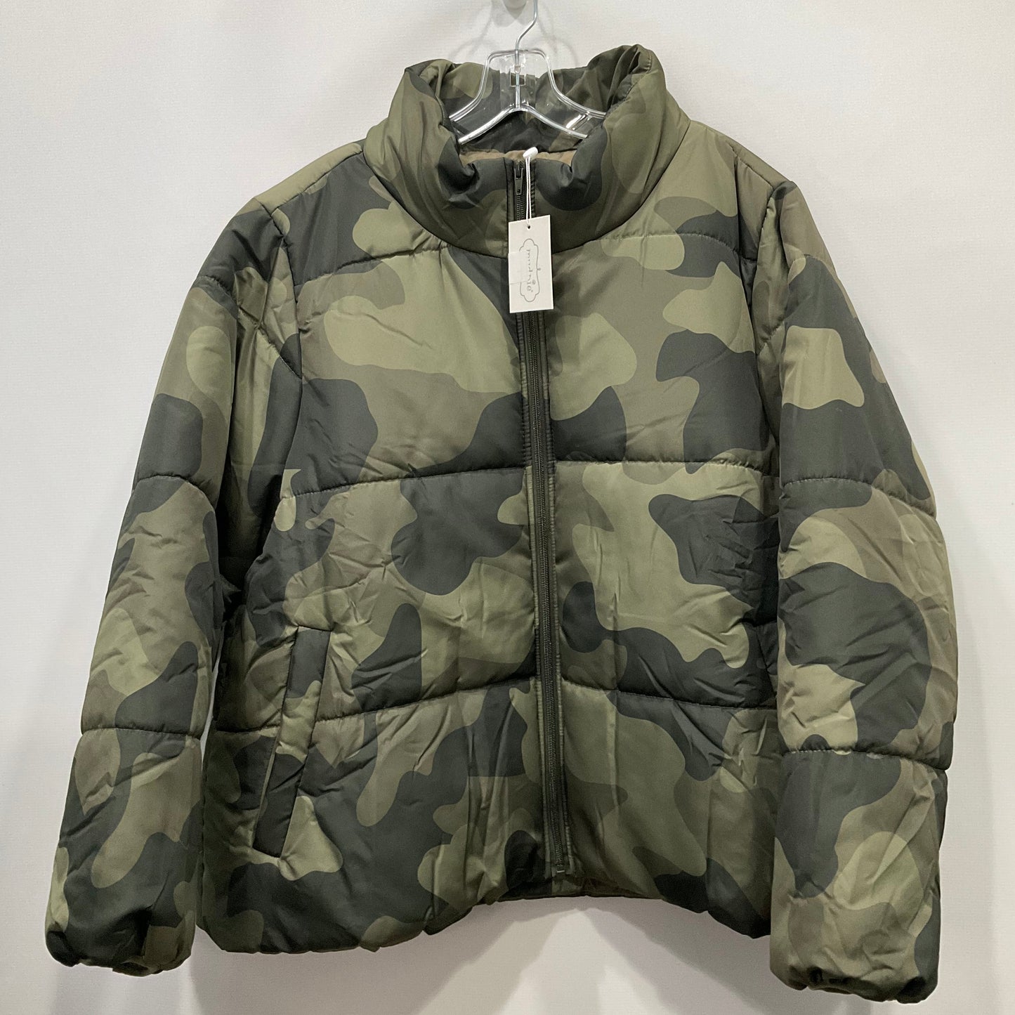 Coat Puffer & Quilted By Mudpie In Camouflage Print, Size: Xl