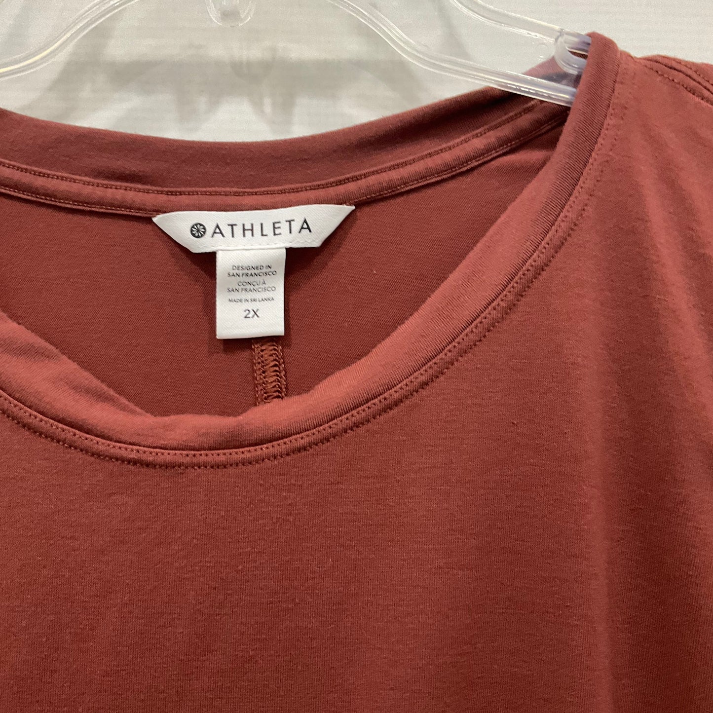 Red Top Short Sleeve Athleta, Size 2x