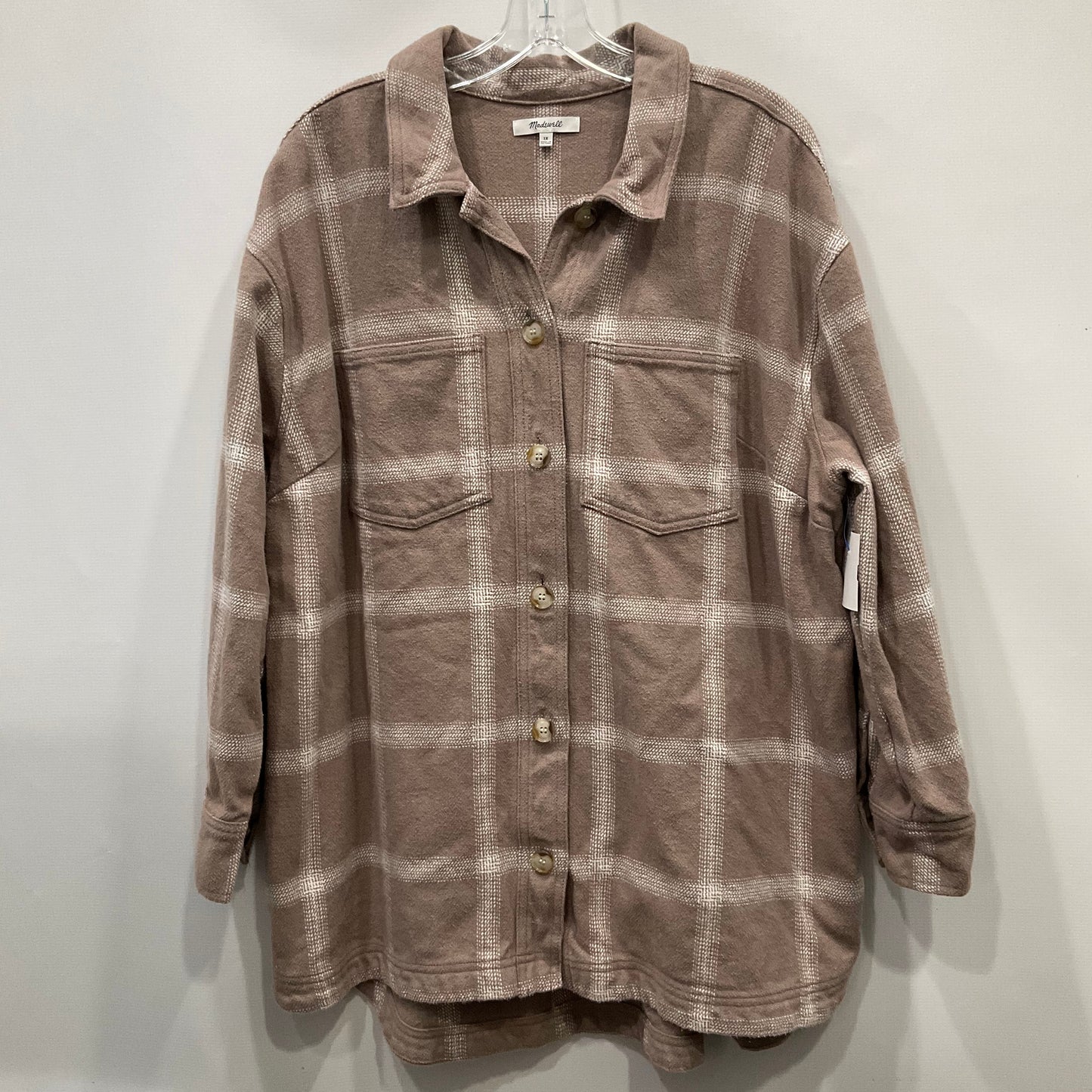 Top Long Sleeve By Madewell In Brown, Size: 1x