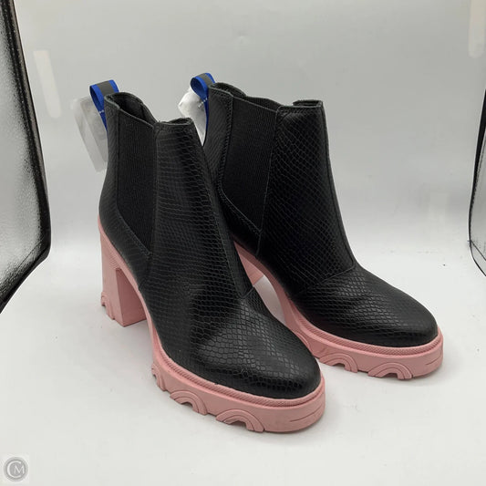 Boots Ankle Heels By Sorel In Black & Pink, Size: 8.5