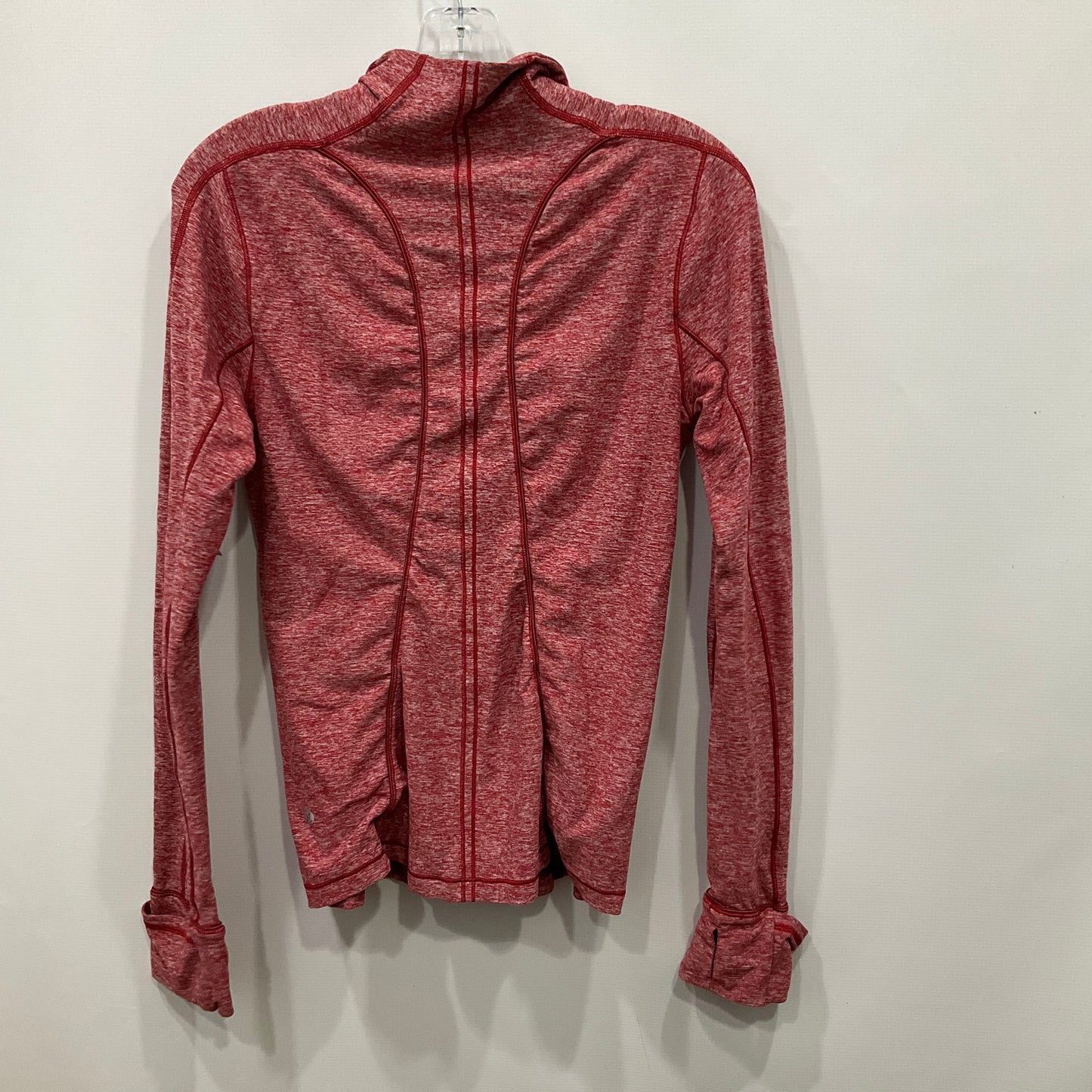 Athletic Top Long Sleeve Collar By Lululemon In Red, Size: 8