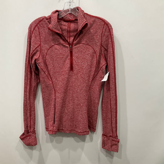 Athletic Top Long Sleeve Collar By Lululemon In Red, Size: 8