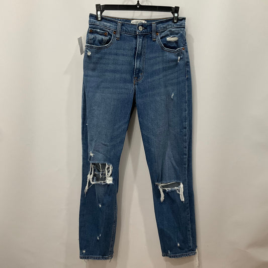 Jeans Straight By Abercrombie And Fitch In Blue Denim, Size: 4