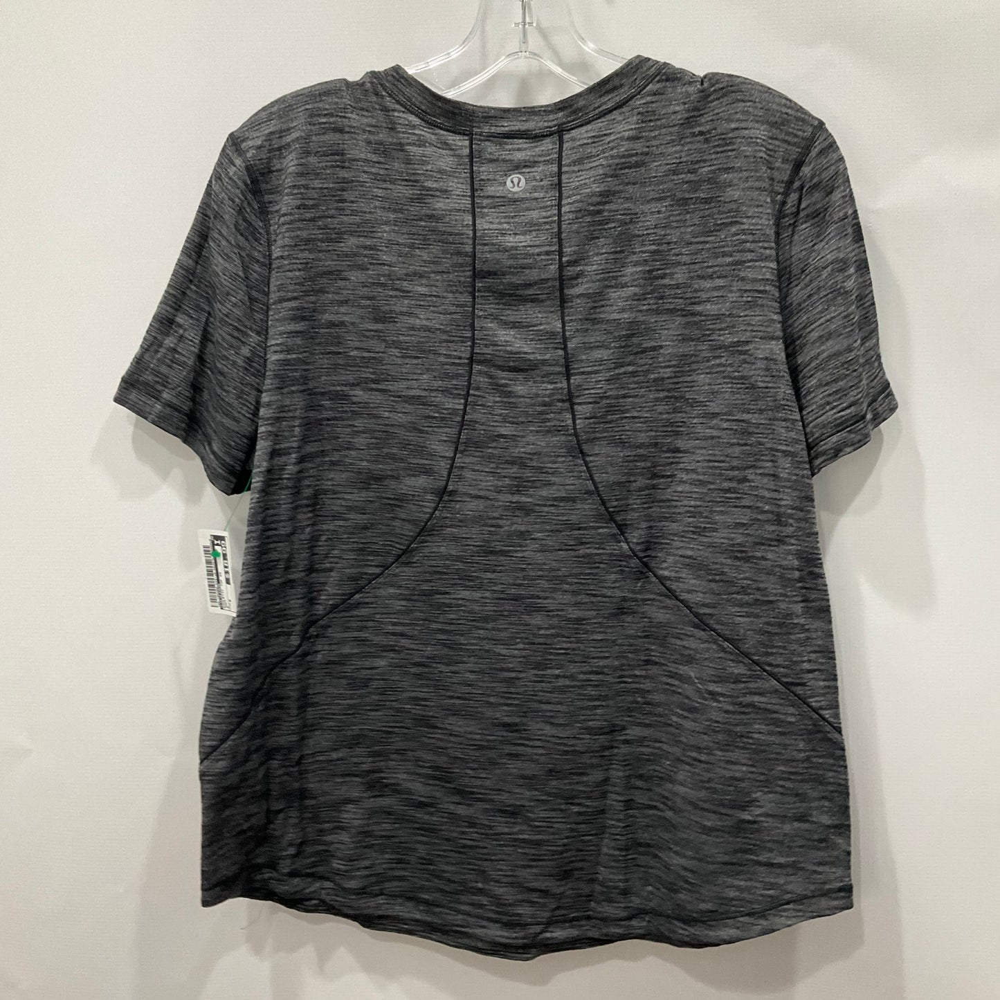 Athletic Top Short Sleeve By Lululemon In Grey, Size: 8