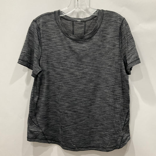 Athletic Top Short Sleeve By Lululemon In Grey, Size: 8