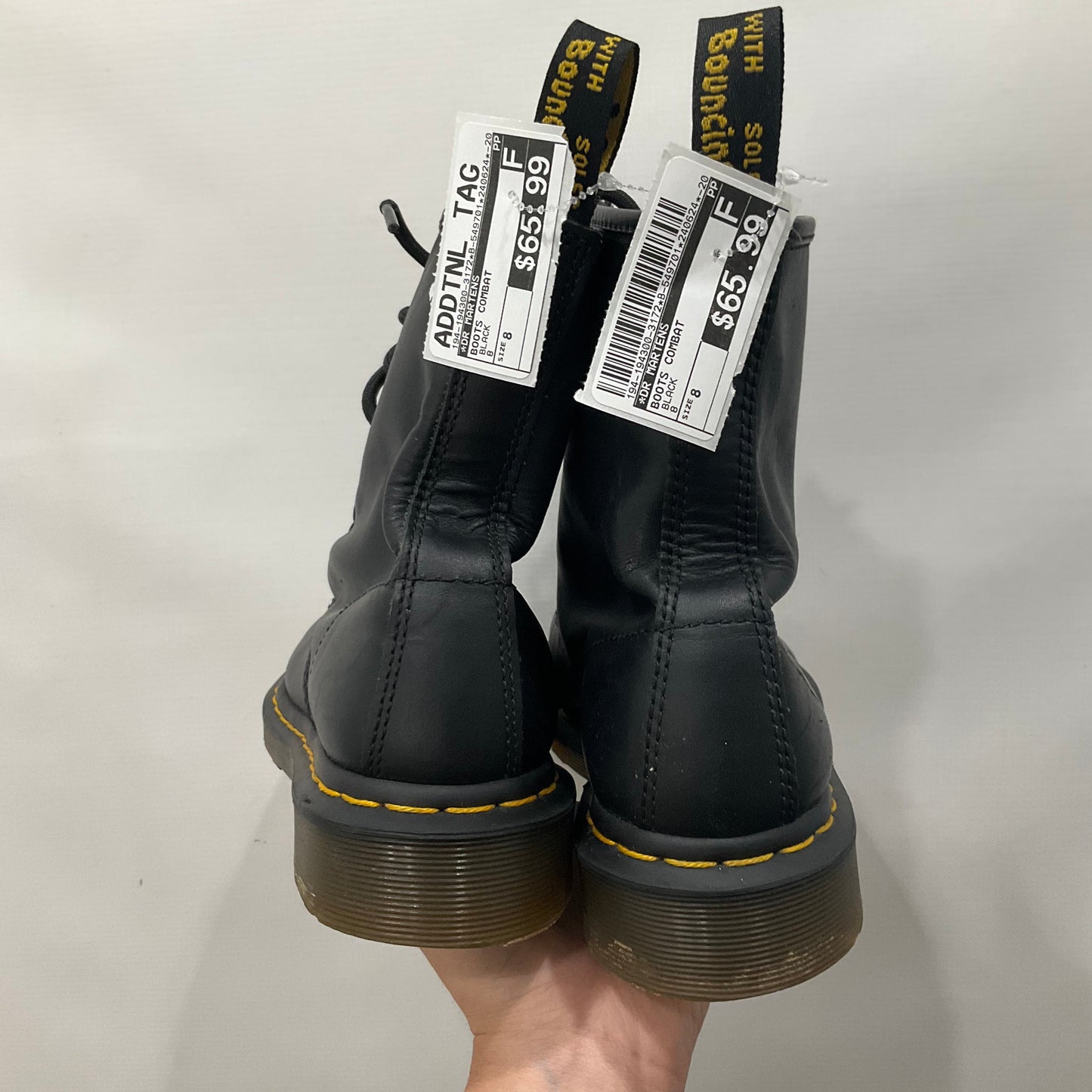 Black Boots Combat Dr Martens, Size 8