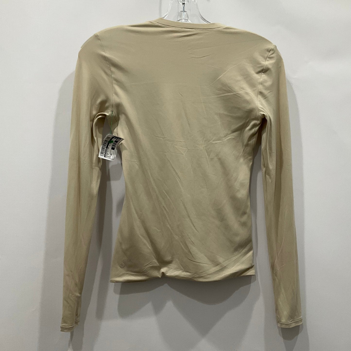 Athletic Top Long Sleeve Collar By Lululemon In Beige, Size: Xs