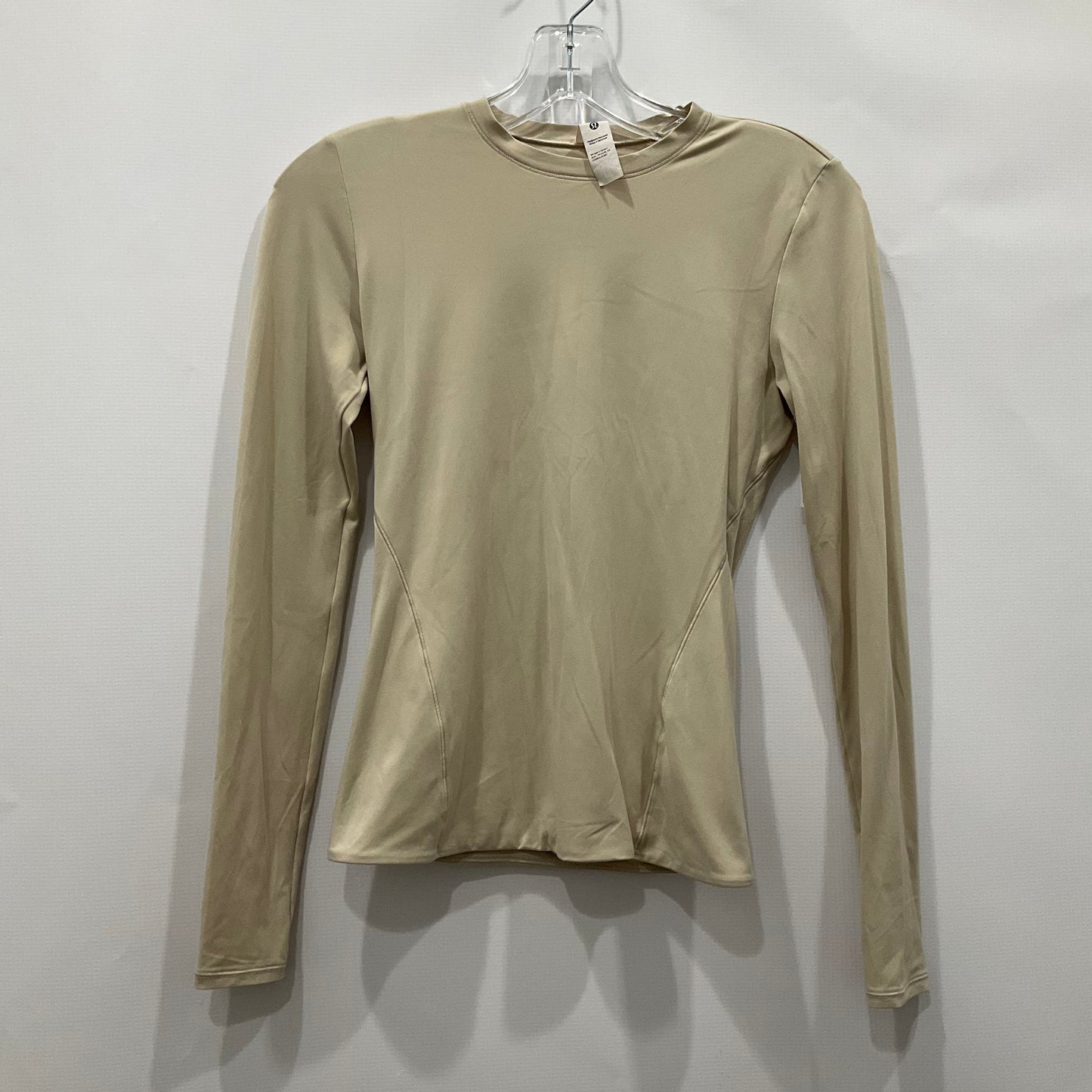 Athletic Top Long Sleeve Collar By Lululemon In Beige, Size: Xs