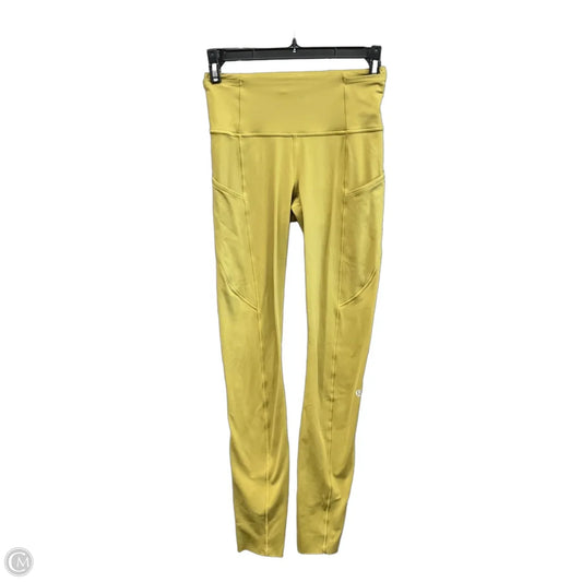 Athletic Leggings By Lululemon In Chartreuse, Size: 2