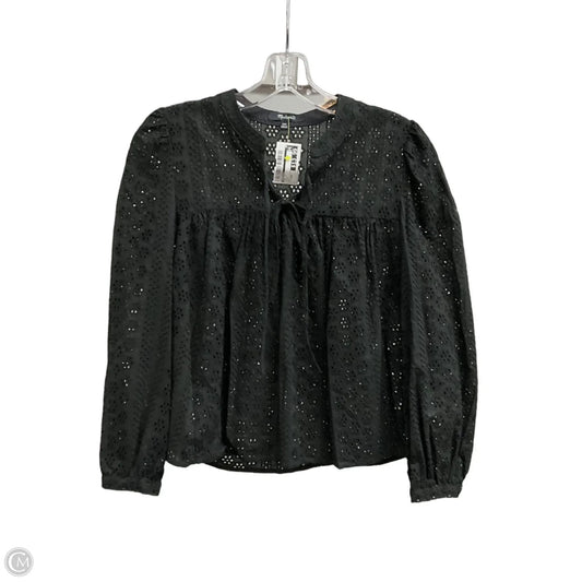 Top Long Sleeve By Madewell In Black, Size: Xxs