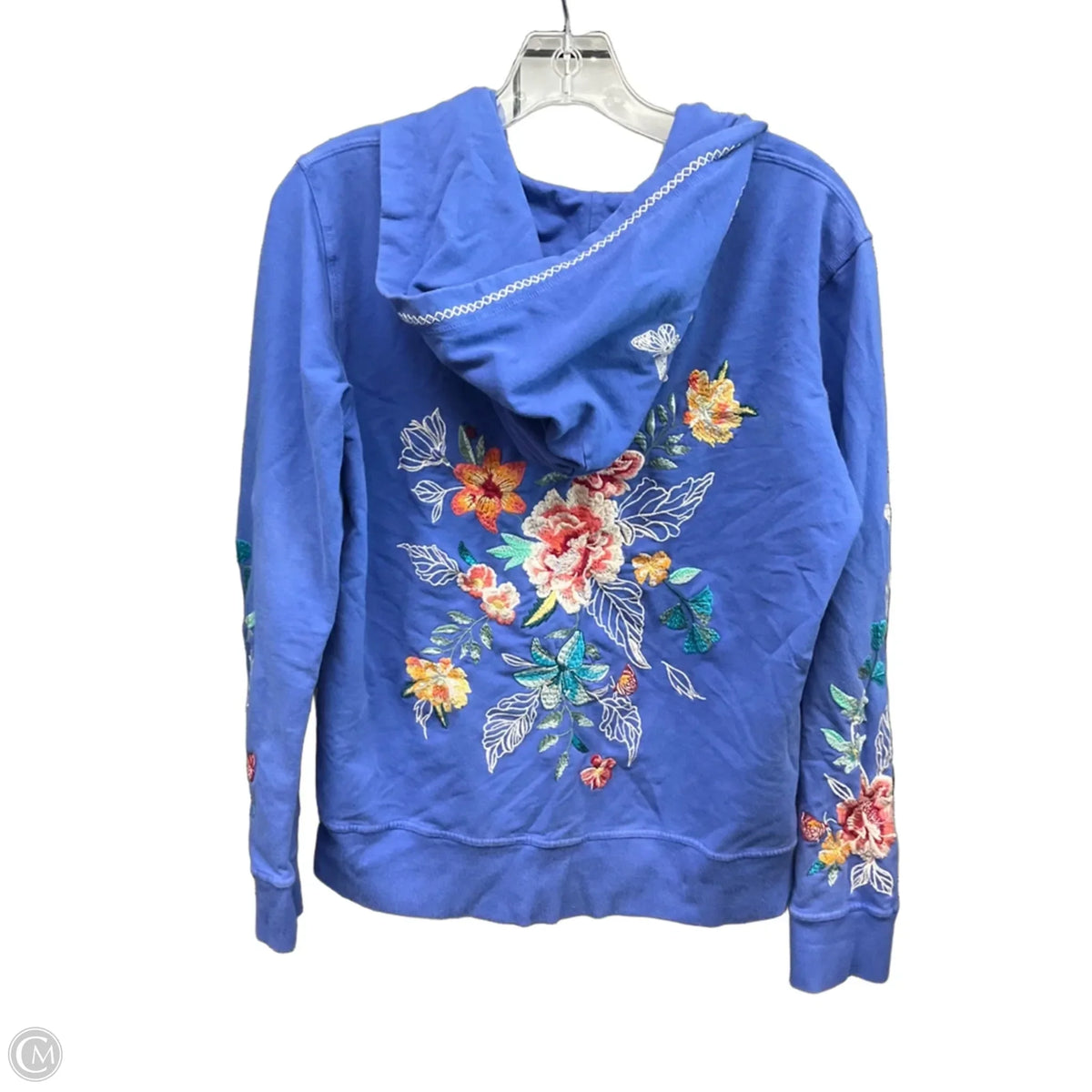 Sweatshirt Designer By Johnny Was In Blue, Size: S