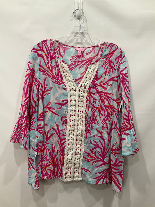 Pink Blue Coverup Lilly Pulitzer, Size Xs