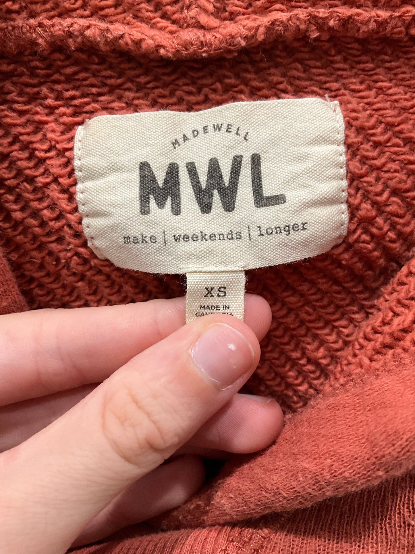 Sweatshirt Hoodie By Madewell In Brown, Size: Xs