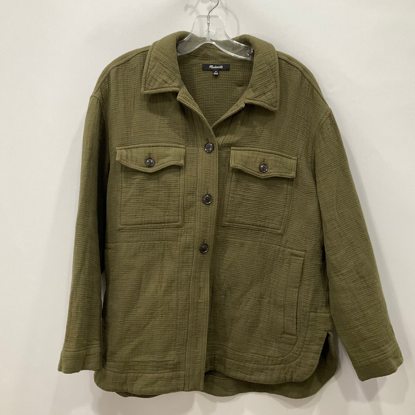 Jacket Shirt By Madewell In Green, Size: M