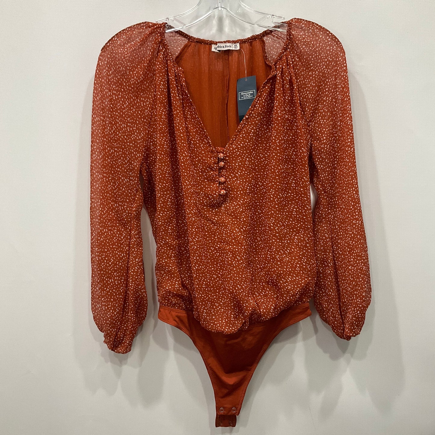 Top Long Sleeve By Abercrombie And Fitch In Orange, Size: Xs