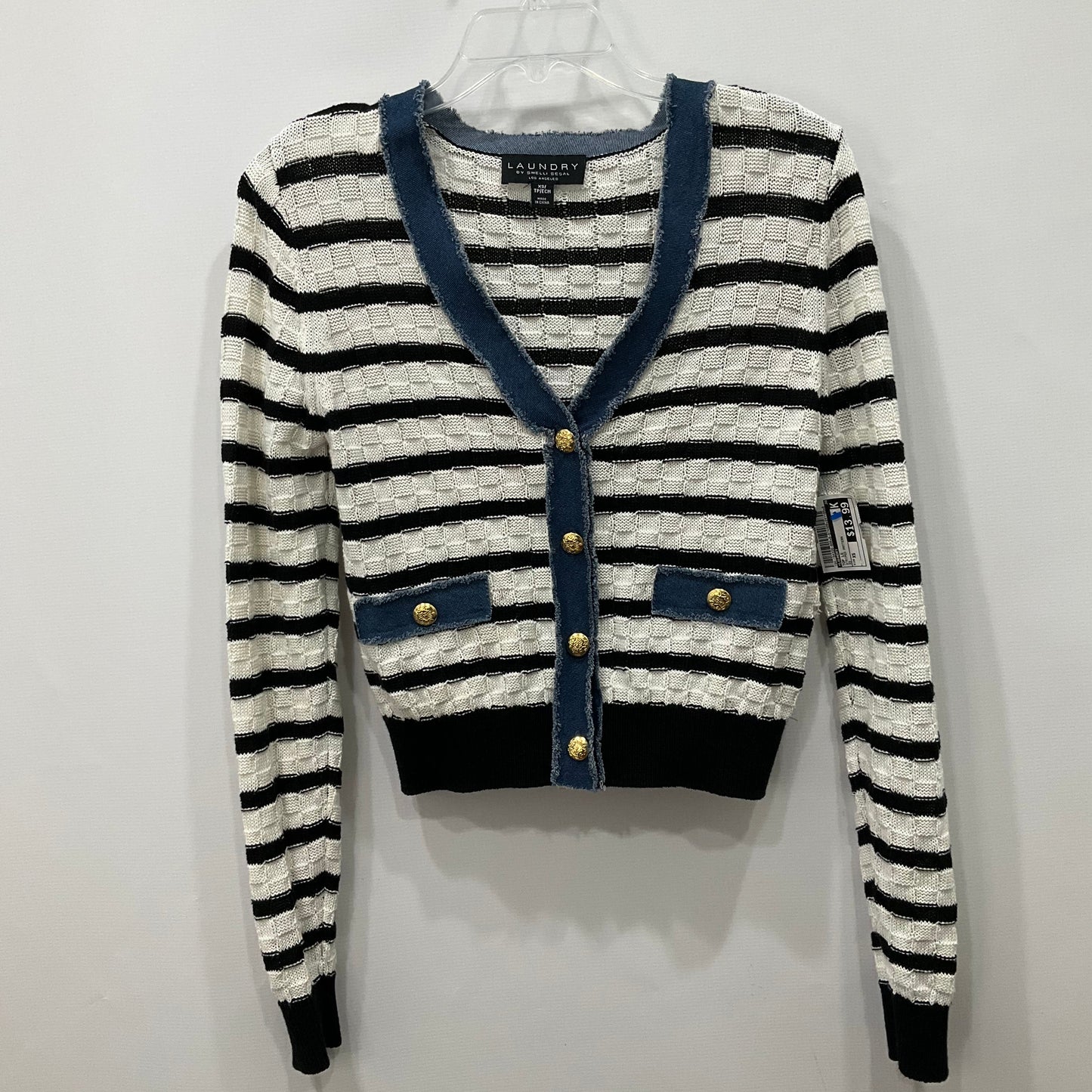 Top Long Sleeve By Laundry In Striped Pattern, Size: Xs