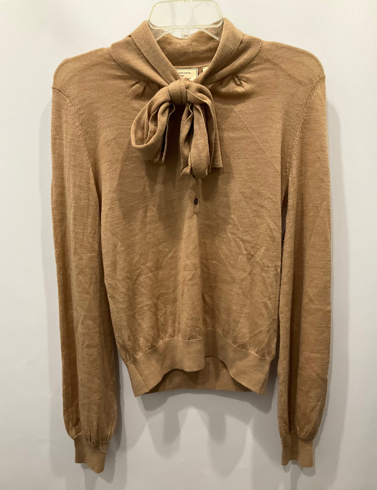 Top Long Sleeve By Anthropologie In Tan, Size: Xs