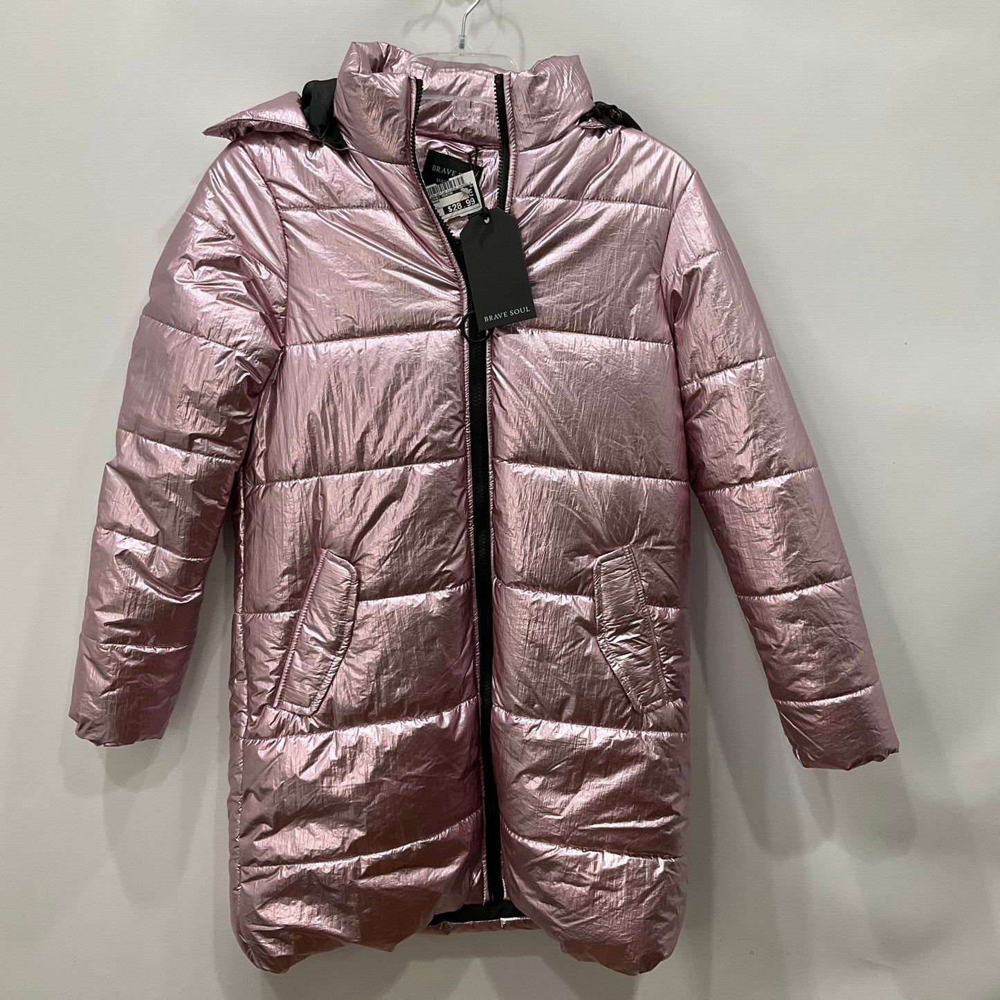 Coat Parka By BRAVE SOUL In Pink, Size: Xs