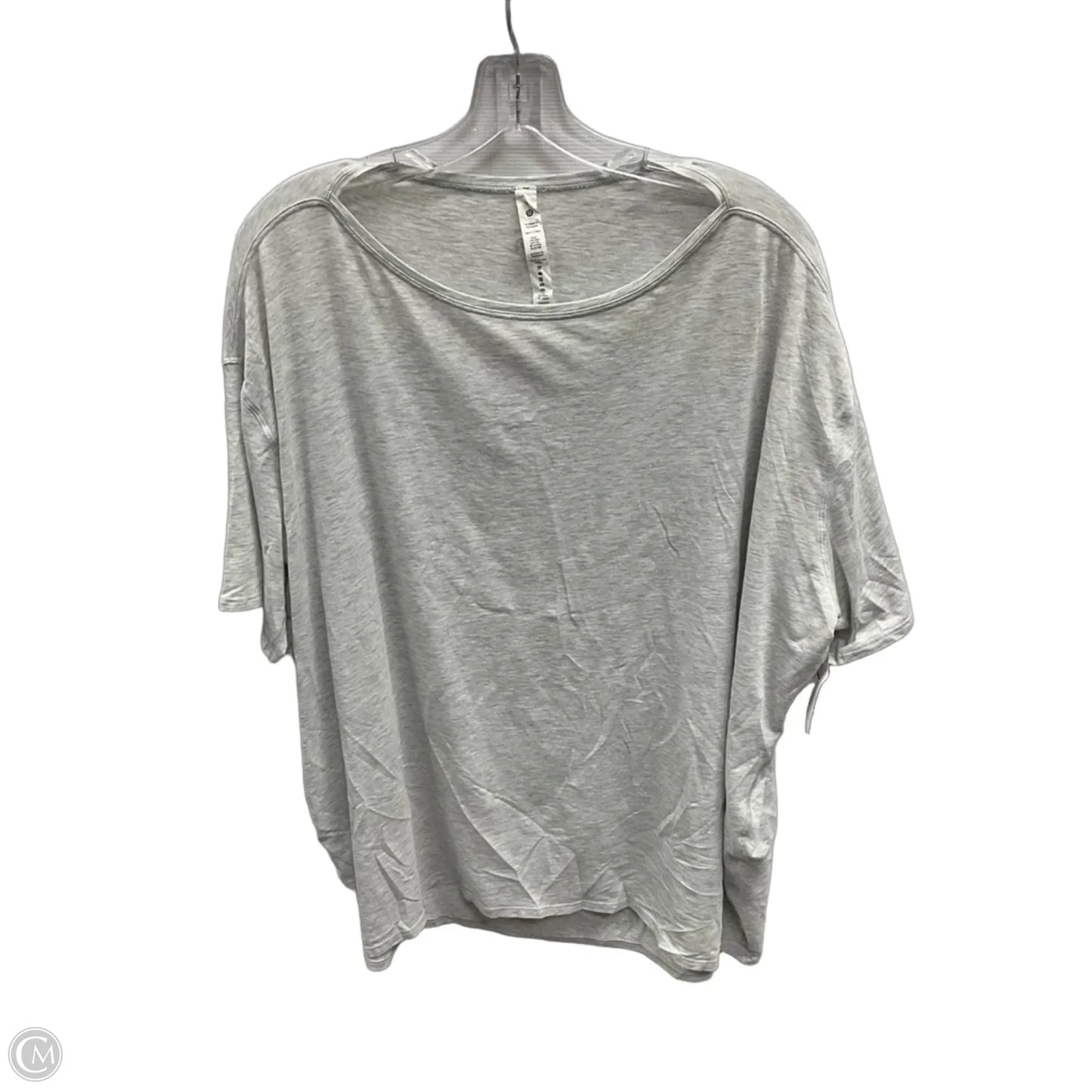 Athletic Top Short Sleeve By Lululemon In Grey, Size: 16