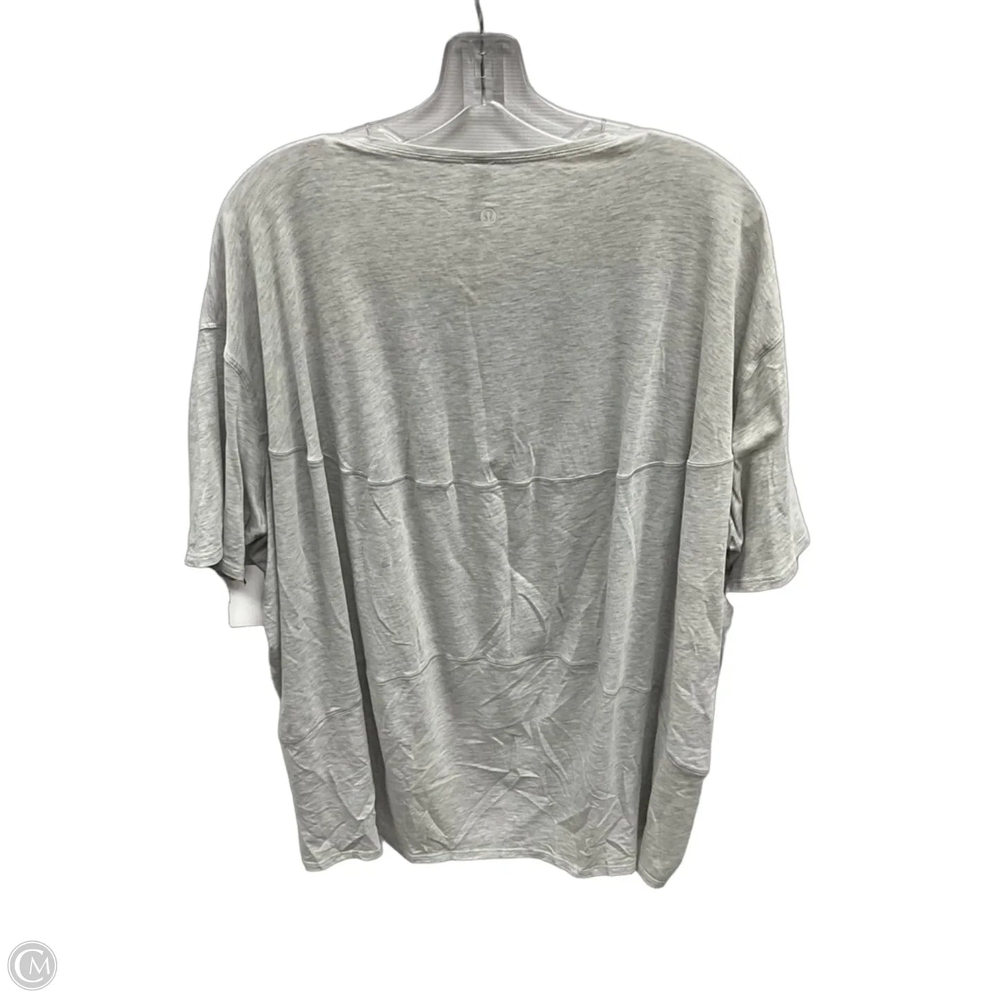 Athletic Top Short Sleeve By Lululemon In Grey, Size: 16