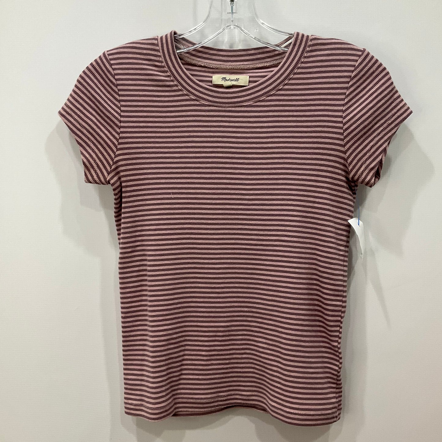 Top Short Sleeve By Madewell In Striped Pattern, Size: Xs