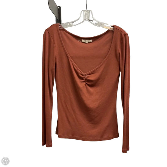 Top Long Sleeve By Madewell In Brown, Size: M
