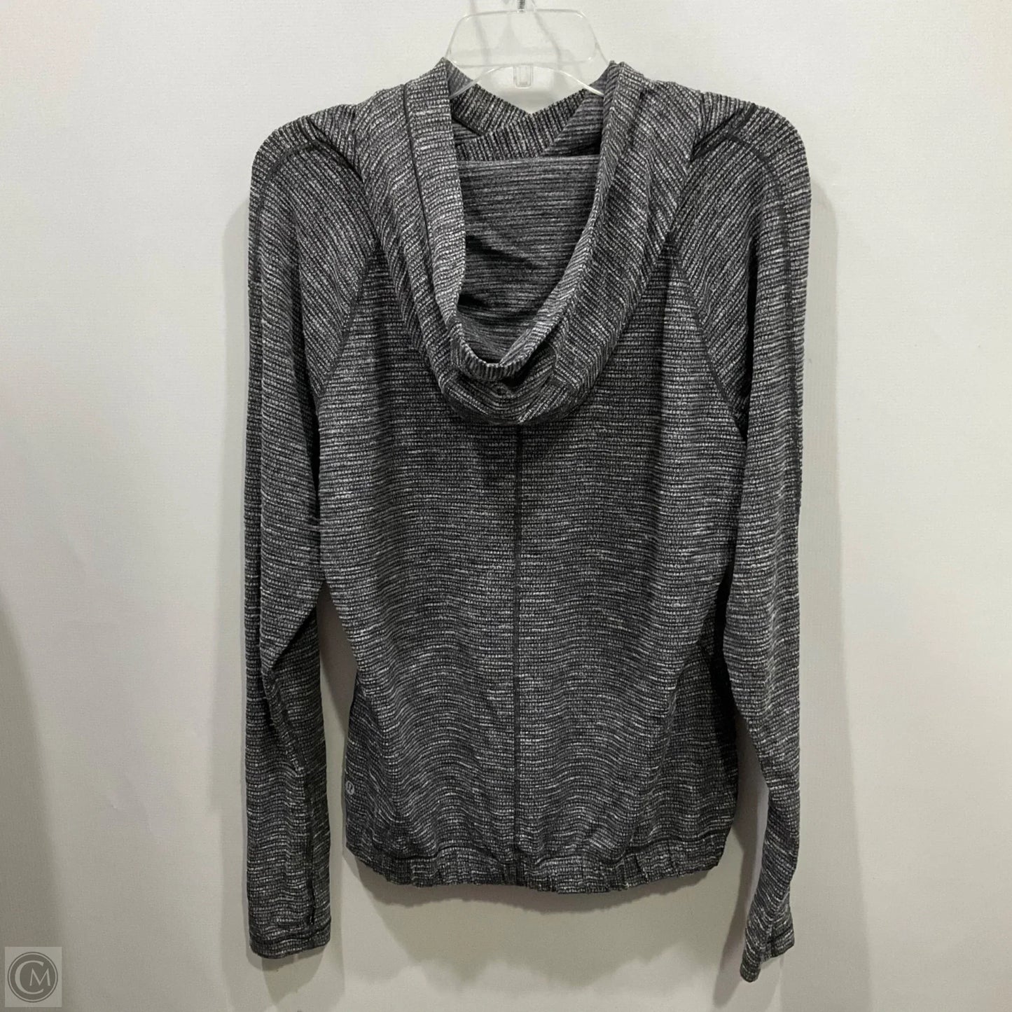 Athletic Top Long Sleeve Hoodie By Lululemon In Grey, Size: 6