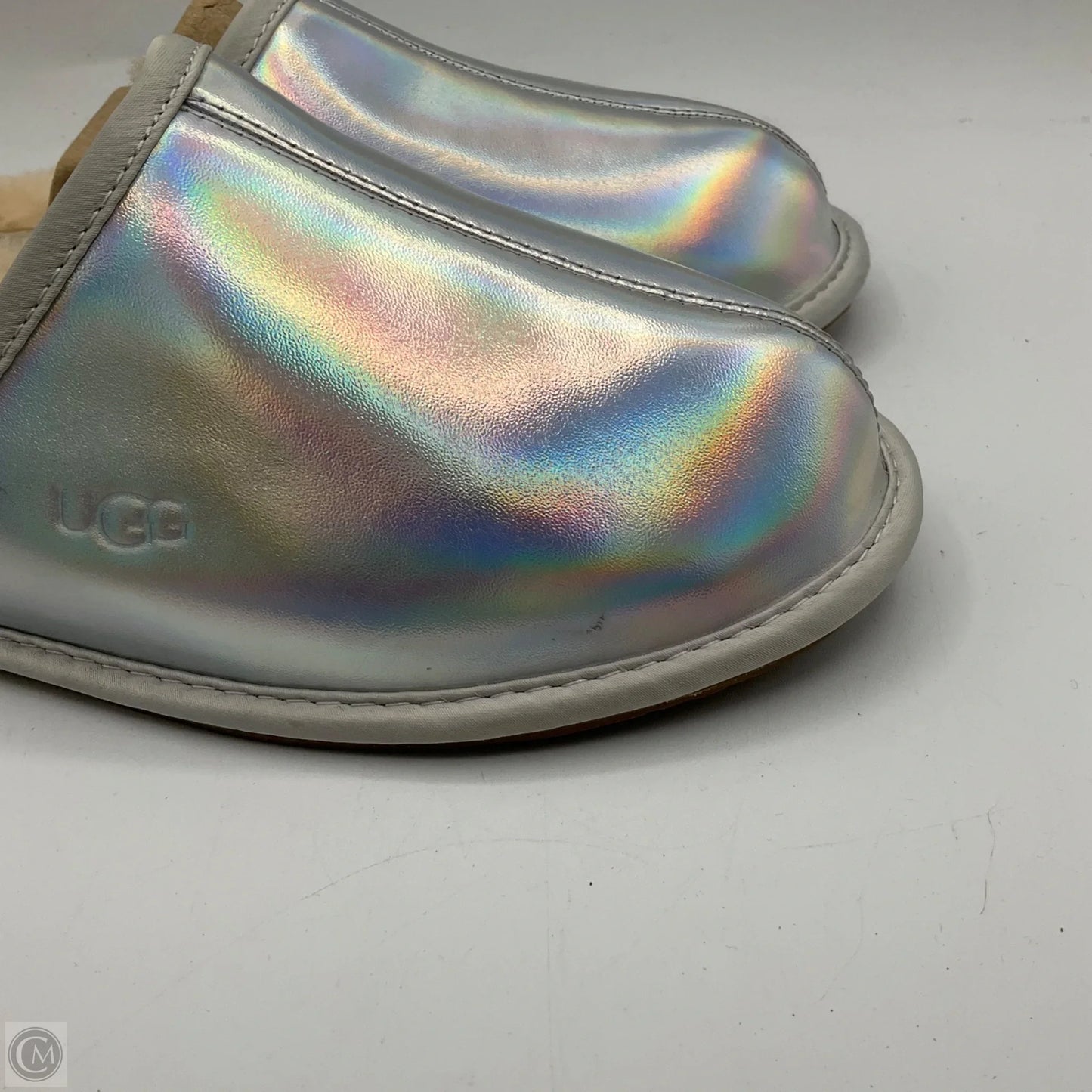 Sandals Designer By Ugg In Silver, Size: 8