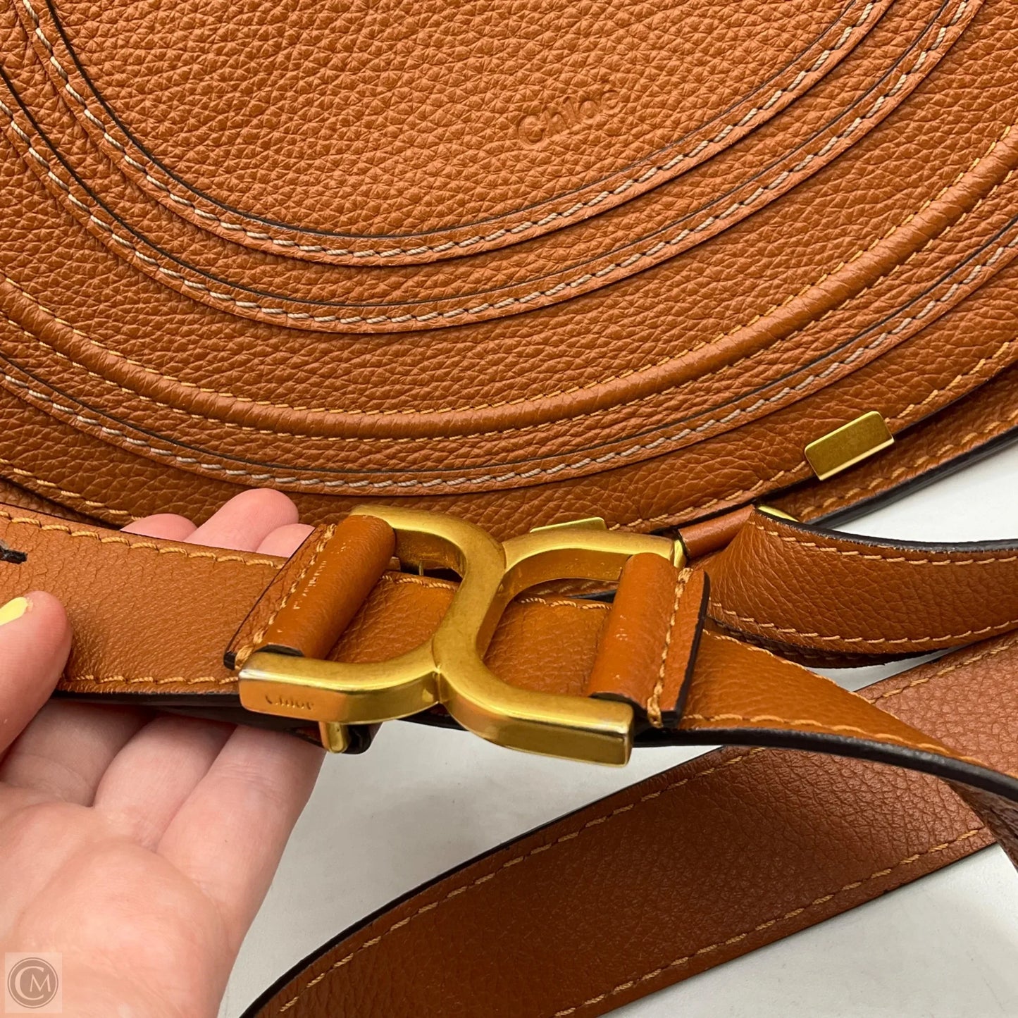 Chloé MARCIE SADDLE BAG GRAINED LEATHER Tan