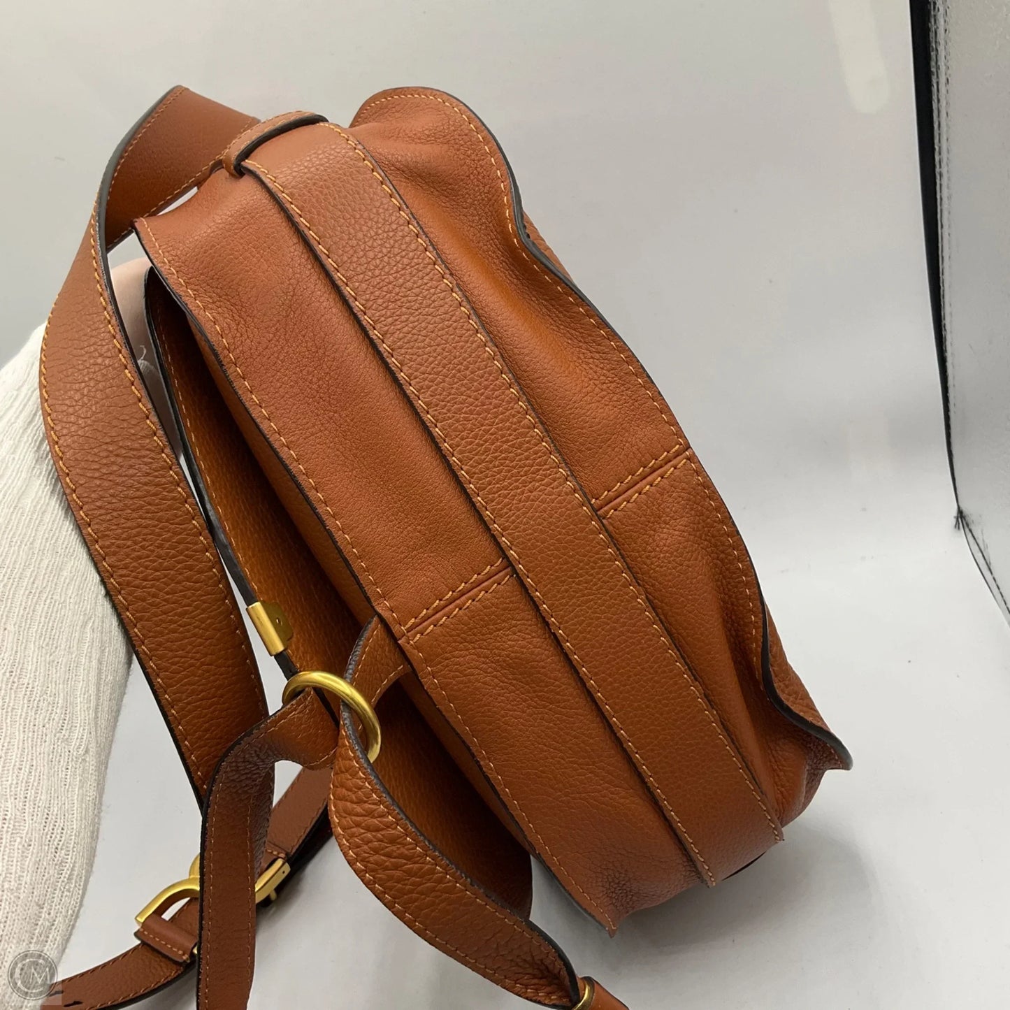 Chloé MARCIE SADDLE BAG GRAINED LEATHER Tan