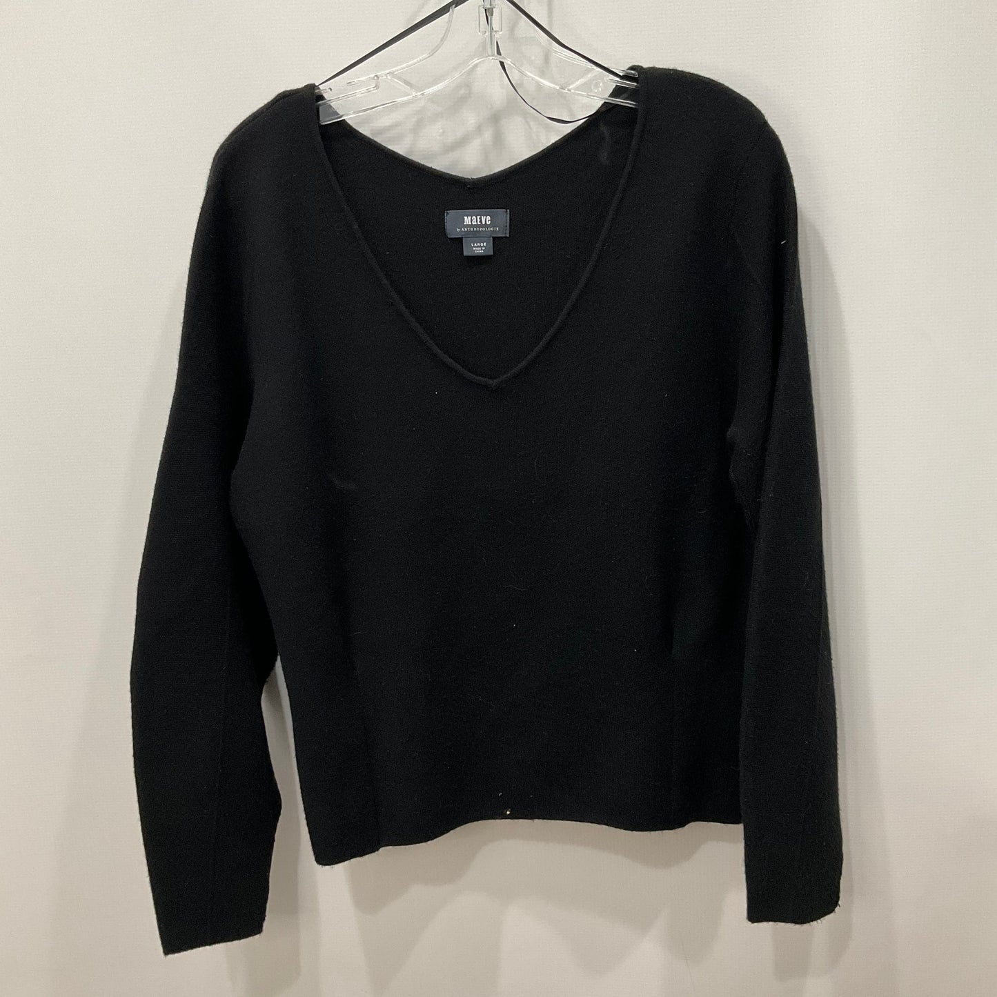 Top Long Sleeve By Maeve In Black, Size: L