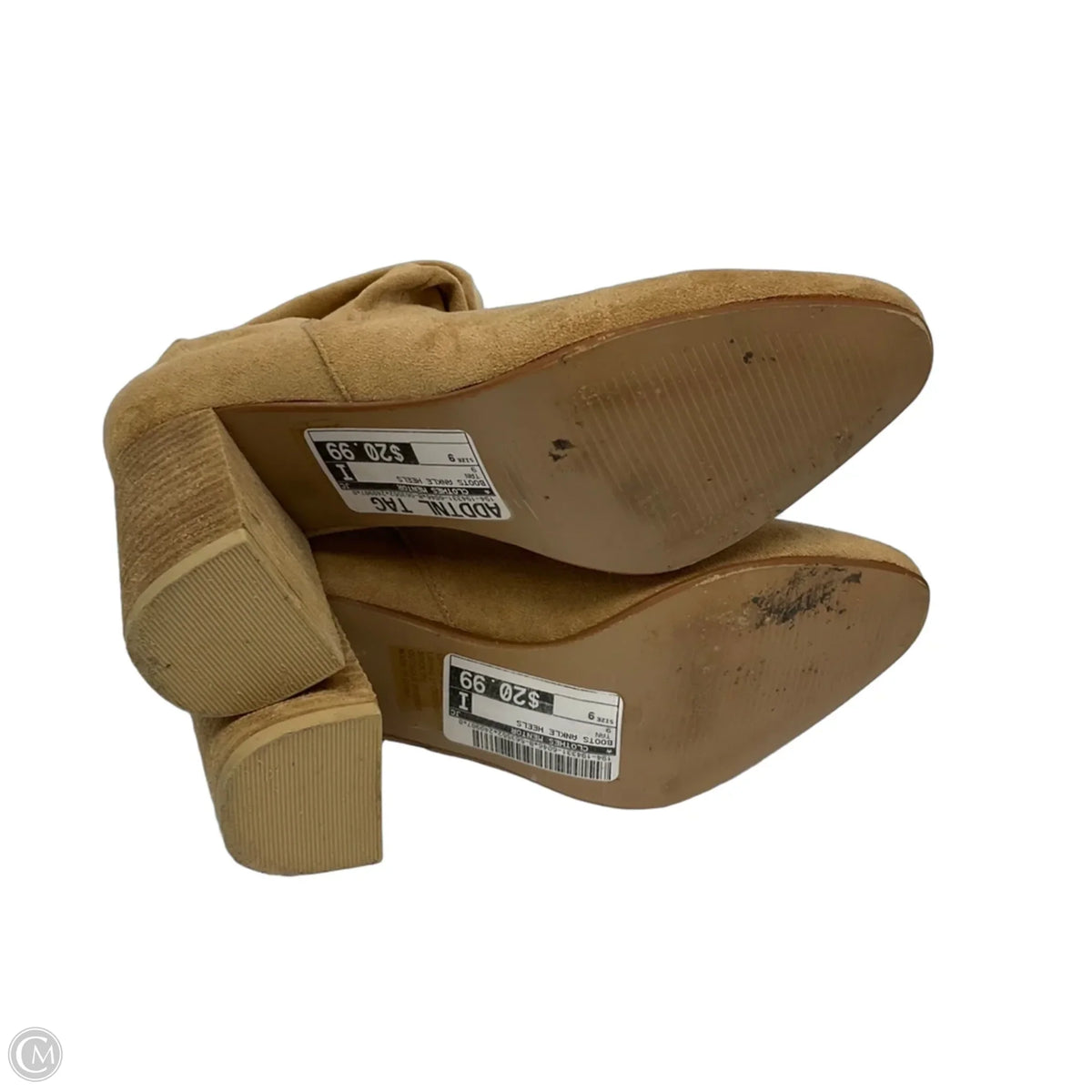 Boots Ankle Heels By Clothes Mentor In Tan, Size: 9