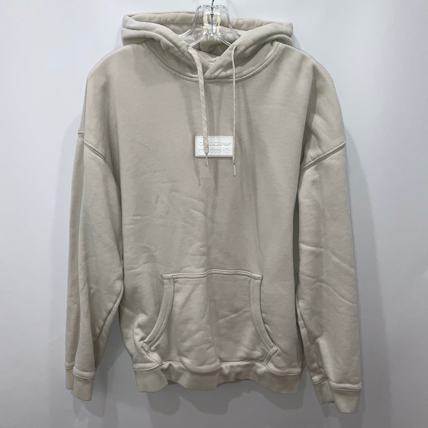 Sweatshirt Hoodie By Adidas In Beige, Size: S