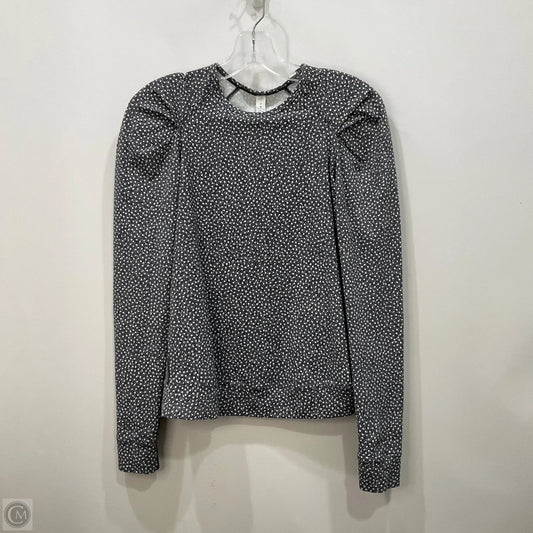 Athletic Top Long Sleeve Collar By Lululemon In Black & White, Size: 4
