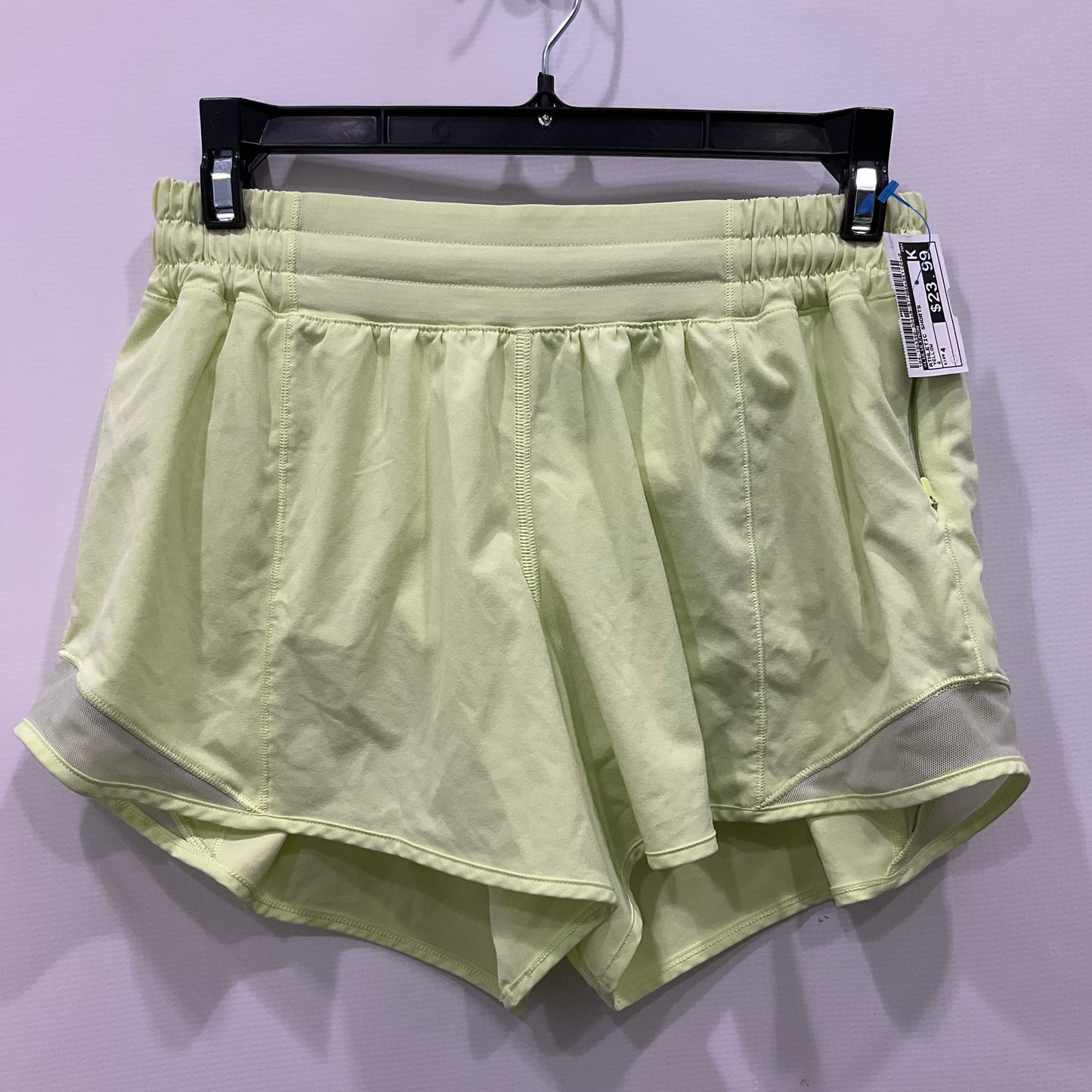 Athletic Shorts By Lululemon In Yellow, Size: 8